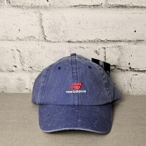 New Balance Classic Logo Hat Blue Adjustable Baseball Cap NWT